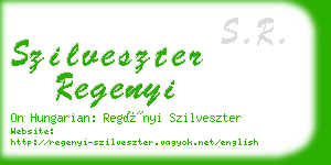 szilveszter regenyi business card